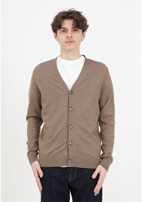 Beige men's cardigan with buttons SELECTED HOMME | 16090146Teak